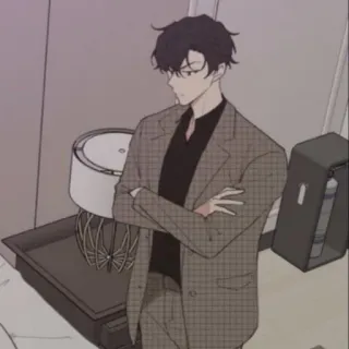 🎗 ea67b575 남자, 안경, 정장, 패션, 캐릭터, 만화 telegram sticker