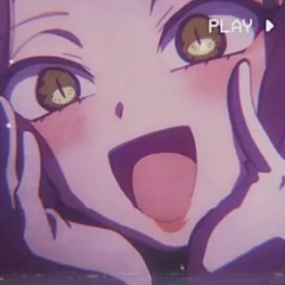 💗 27027550 PLAY Anime, Meisje, Blij, Gezicht, Schattig telegram sticker