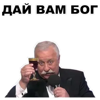 🍷 189b7130 ДАЙ ВАМ БОГ toast, drink, man, Russian, cheers, god, blessing whatsapp sticker