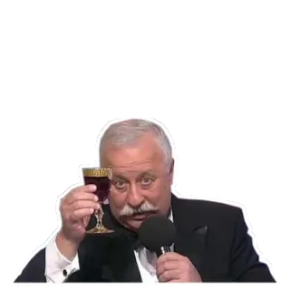 🍷 48548e37 man, toast, wine, microphone, tuxedo, mustache whatsapp sticker