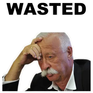 😓 9adc4533 WASTED wasted, man, sad, fail, drunk, tired, meme whatsapp sticker