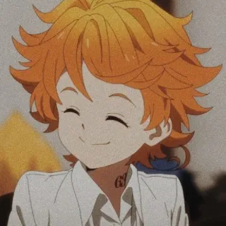 ☺️ 323c7b3f Emma The Promised Neverland anime, kartun, karakter, tersenyum, emma, the promised neverland, anak telegram sticker