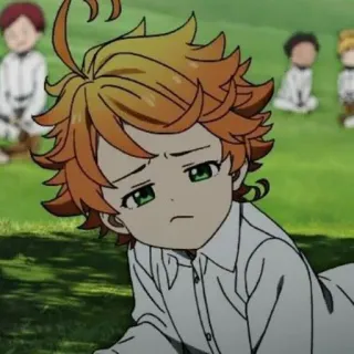 🤨 4504e349 Emma The Promised Neverland Anime, Manga, Emma, The Promised Neverland, Karakter, Kartun telegram sticker