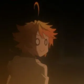 🙂 d7e38d65 Emma The Promised Neverland Anime, The Promised Neverland, Emma, takut, terkejut, kaget telegram sticker