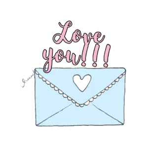 💌 19f86728 Love you!!! รัก, หัวใจ, ซองจดหมาย, ข้อความ, น่ารัก, โรแมนติก telegram sticker