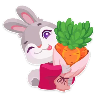 🥕 a31950a4 lapin, carotte, mignon, animal, kawaii, lapinou telegram sticker