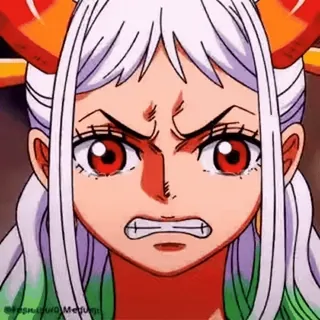🥺 3fcb656e Yamato One Piece Anime, One Piece, Yamato, en colère, Dessin animé whatsapp sticker