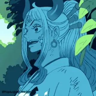 👀 534c78ea Yamato One Piece anime, one piece, yamato, personnage, femme, cornes whatsapp sticker