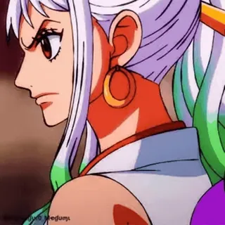👀 eae27b82 Yamato One Piece Anime, One Piece, Yamato, Personnage, Femme, Boucle d'oreille, Profil whatsapp sticker