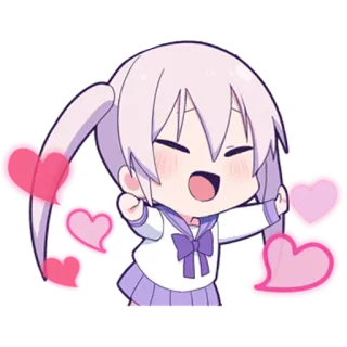 🥰 2fe4b294 Anime, Kawaii, Imut, Hati, Chibi, Anak sekolah whatsapp sticker