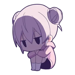 😐 4ac02a18 Anime, Sedih, Gadis, Lucu, Chibi whatsapp sticker