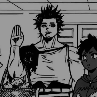 ⚫ 30e0d0ec Yami Sukehiro Black Clover Anime, Black Clover, Manga, Yami Sukehiro, Capitaine, Black Bulls telegram sticker