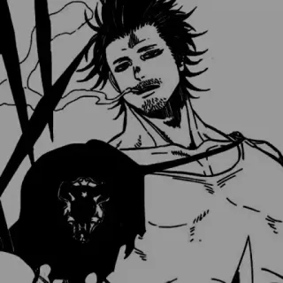 ⚫ 60e47534 Yami Sukehiro Black Clover Anime, Manga, Black Clover, Yami Sukehiro, Fumée telegram sticker