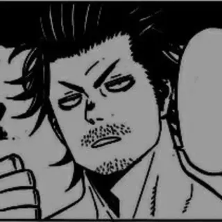 ⚫ 763b6b21 Yami Sukehiro Black Clover Anime, Manga, Black Clover, Yami Sukehiro, Capitaine, Taureau Noir telegram sticker