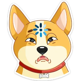 🤔 45d86be3 cane, corgi, animale, triste, caricamento, emoji telegram sticker