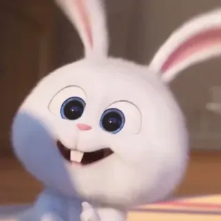 😄 075d0f4d Snowball The Secret Life of Pets rabbit, bunny, cute, animated, pet, animal, character telegram sticker