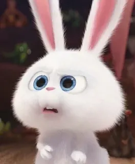 😕 5b6a68d2 Snowball The Secret Life of Pets bunny, rabbit, cute, animal, cartoon, pet telegram sticker
