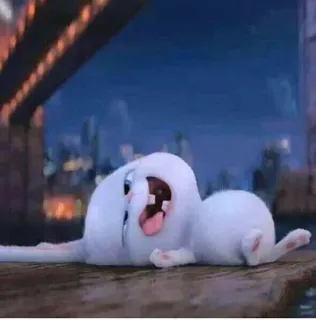 🤪 5ee7e773 Snowball The Secret Life of Pets rabbit, animal, cartoon, bunny, cute, the secret life of pets, snowball telegram sticker