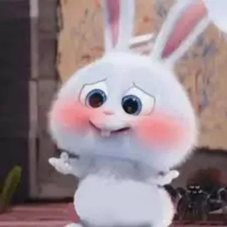 😳 64eb4ae2 Snowball The Secret Life of Pets bunny, cute, rabbit, white, pet, animal telegram sticker