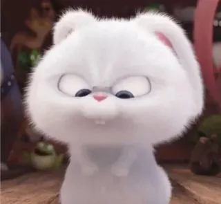 😠 f25af19a Snowball The Secret Life of Pets bunny, rabbit, cute, animal, cartoon, pet telegram sticker