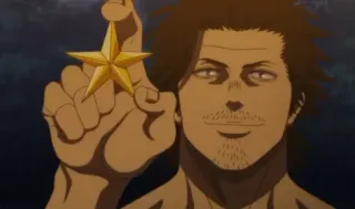 🌟 3e61f7fa Yami Sukehiro Black Clover Anime, Personnage, Yami, Black Clover, Étoile, Or, Fantaisie telegram sticker