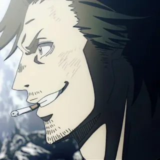 😆 73b07842 Yami Sukehiro Black Clover Anime, Black Clover, Yami Sukehiro, Capitaine, Chevalier-mage, Cigarette telegram sticker