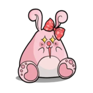 ✨ 054b2c65 兔子, 兔子, 粉色, 可爱, 卡哇伊, 闪亮, 动物 telegram sticker