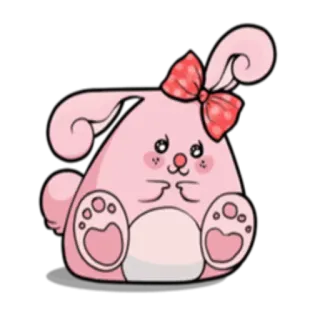 😊 61c7885a 兔子, 卡哇伊, 可爱, 粉色, 动物, 卡通 telegram sticker