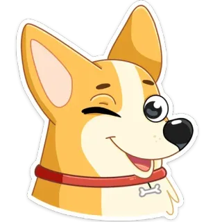 😉 2a8671d3 pies, corgi, kreskówka, zwierzę, zwierzę domowe, naklejka telegram sticker