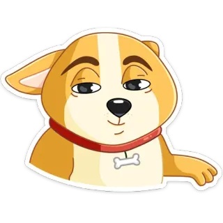🙄 4c2fae0d pies, słodki, kreskówka, zwierzę, zwierzak telegram sticker