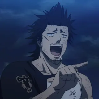 🚬 35bd009f Yami Sukehiro Black Clover anime, manga, Yami Sukehiro, Black Clover, cigarette, captain, magic knight telegram sticker