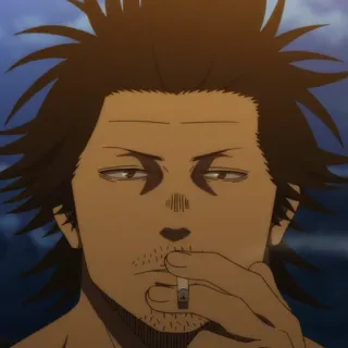 ☘️ 48b4bed9 anime, man, character, smoking, cigarette telegram sticker