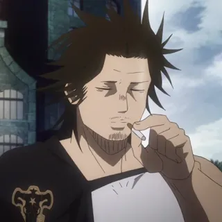 🚬 4bf77311 Yami Sukehiro Black Clover anime, cigarette, yami, black clover, captain, mage telegram sticker