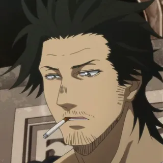 🚬 6a13ca29 Yami Sukehiro Black Clover anime, manga, character, smoking, cigarette, Yami telegram sticker