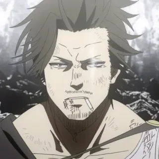 ☘️ 874477e2 Yami Sukehiro Black Clover anime, character, yami sukehiro, black clover, manga, wizard, captain telegram sticker
