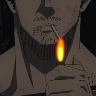 🚬 9836fedb man, cigarette, smoking, lighter, tobacco, anime telegram sticker