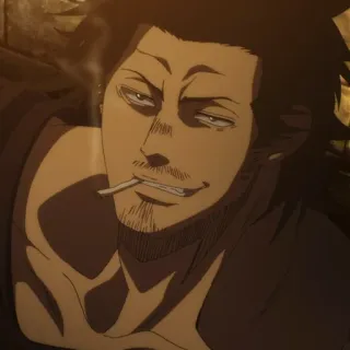 🚬 a09307f0 Yami Sukehiro Black Clover anime, black clover, yami sukehiro, cigarette, smoker, manga telegram sticker