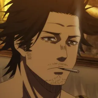 🚬 d4b2984f Yami Sukehiro Black Clover anime, black clover, yami, cigarette, manga, wizard telegram sticker