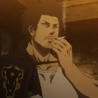 🚬 ec14d861 Yami Sukehiro Black Clover anime, smoking, character, yami, black clover telegram sticker