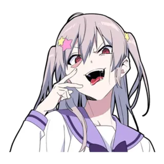 😂 a2aff6f6 Anime, Chica, Colmillos, Linda, Sticker telegram sticker