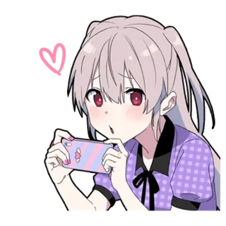 📸 a93f0384 Chica anime, Kawaii, Sticker, Lindo, Corazón rosa, Dibujo animado, Anime telegram sticker