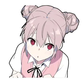 🤨 aae2b505 Anime, Chica, Linda, Adhesivo, Pelo rosa, Coletas telegram sticker