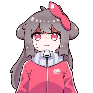 🎀 d490f3fd AZI สาวอนิเมะ, เหงื่อ, น่ารัก, การ์ตูน telegram sticker