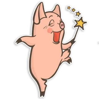 ✨ 47c496c5 돼지, 마법, 별, 귀여운, 동물 telegram sticker