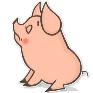 🙁 bebe584a 돼지, 동물, 만화, 귀여운, 분홍색, 스티커 telegram sticker