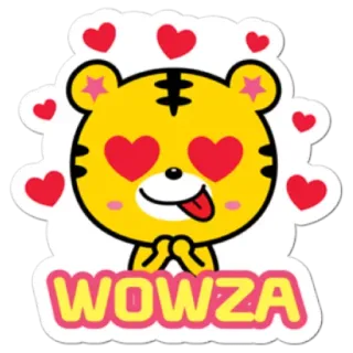 😍 c90c8cc6 WOWZA 老虎, 卡通, 爱心, 爱, 哇扎, 可爱, 贴纸 telegram sticker