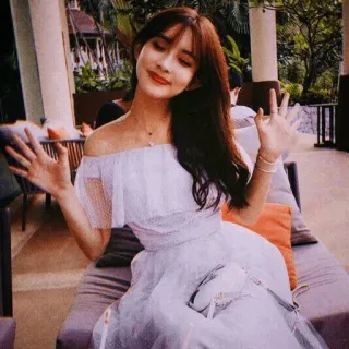 🍓 2821e810 wanita, gaun, potret, orang, dalam ruangan, mode telegram sticker