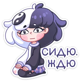 🫥 3fc604ef сидю, ждю 可爱, 动漫风格, 贴纸, 卡通, 坐着, 等待 telegram sticker