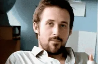 😏 2117fa5d Ryan Gosling นักแสดง, มีม, ชี้, คนดัง, ตลก telegram sticker