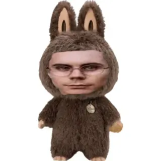 😎 67a3473f Plüsch, Puppe, Spielzeug, Person, Brille, Hase telegram sticker
